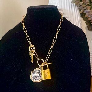 Louis Vuitton padlock with toggle necklace